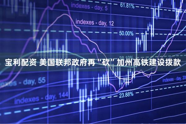 宝利配资 美国联邦政府再“砍”加州高铁建设拨款